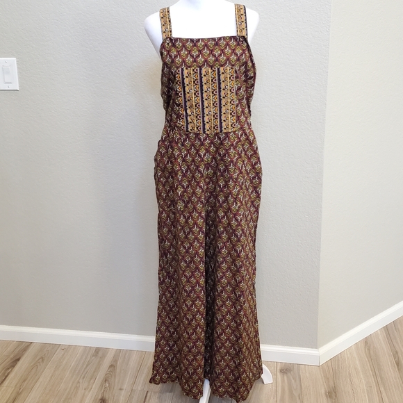 Let Me Be, Anthropologie Overall Jumper, Wide Crop Leg, Cotton, Med, NWT - Picture 3 of 16